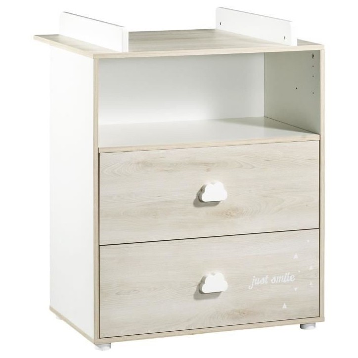 Chambre bébé complete - Lit 120x60, commode a langer et armoire - BABY PRICE - SMILE - Hetre cendré Chambre bébé complete - Lit 120x60, commode a langer et armoire - BABY PRICE - SMILE - Hetre cendré