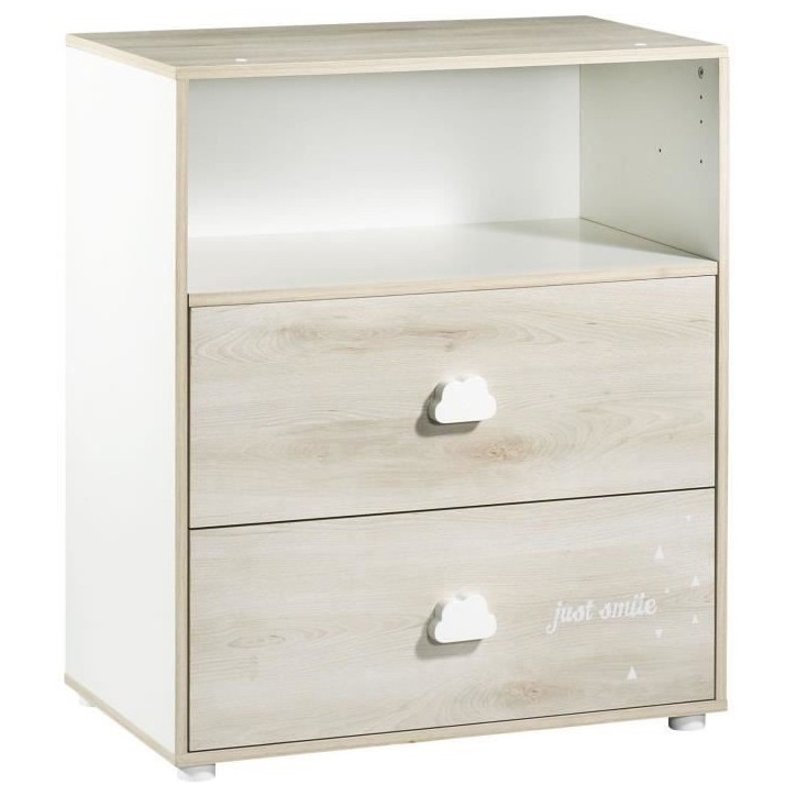 Chambre bébé complete - Lit 120x60, commode a langer et armoire - BABY PRICE - SMILE - Hetre cendré Chambre bébé complete - Lit 120x60, commode a langer et armoire - BABY PRICE - SMILE - Hetre cendré