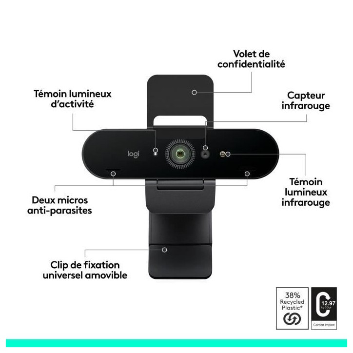 Webcam - Brio 4K - Logitech - Ultra HD
