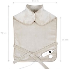 Coussin chauffant dos et cervicales - LIVOO - DOS218C - 100 W - 60 x 90 cm - Flanelle - Lavable en machine 30° - 50-65° - Crem