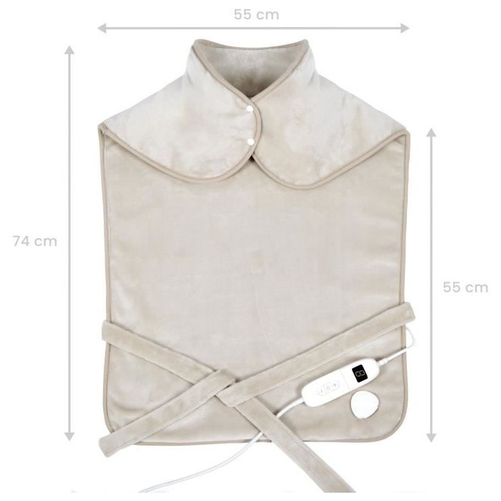 Coussin chauffant dos et cervicales - LIVOO - DOS218C - 100 W - 60 x 90 cm - Flanelle - Lavable en machine 30° - 50-65° - Crem Coussin chauffant dos et cervicales - LIVOO - DOS218C - 100 W - 60 x 90 cm - Flanelle - Lavable en machine 30° - 50-65° - Crem