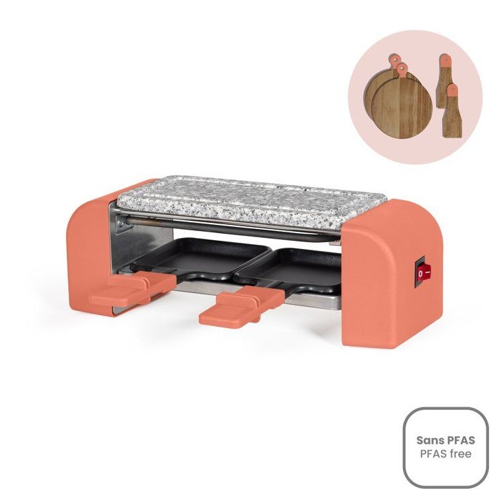 Set a raclette 2 personnes - LIVOO x Marmiton - DOC306 - 450 W - 5 recettes via un QR code - Plateau amovible en granit Set a raclette 2 personnes - LIVOO x Marmiton - DOC306 - 450 W - 5 recettes via un QR code - Plateau amovible en granit
