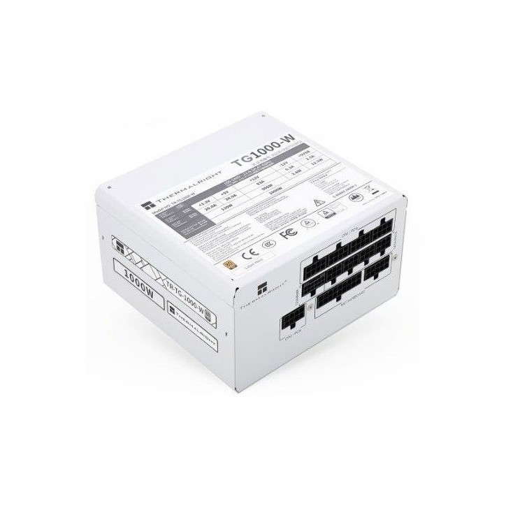 THERMALRIGHT - TG1000 - Alimentation PC - 1000 W - 80+ Gold - ATX3.0 - Full modulaire - PCI-E 5.0 Blanc THERMALRIGHT - TG1000 - Alimentation PC - 1000 W - 80+ Gold - ATX3.0 - Full modulaire - PCI-E 5.0 Blanc