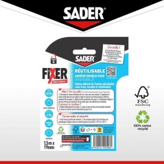 Adhésif double face extra - SADER - Fixer sans percer - Invisible - D