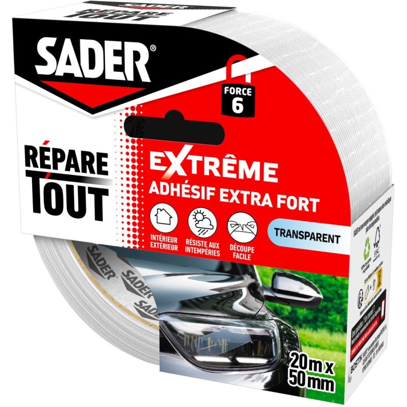 Adhésif extra fort - SADER - Repare tout extreme - Transparent - Int