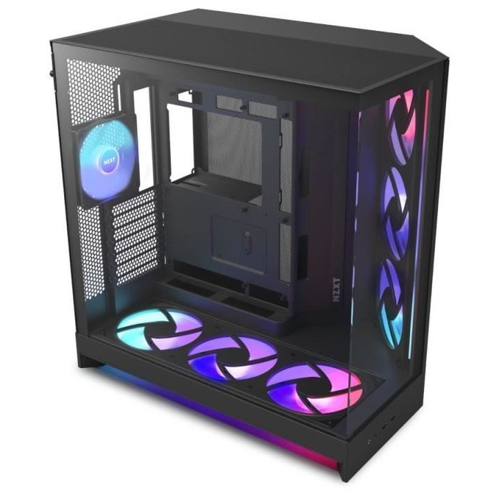 Boitier moyen-tour NZXT - CM-H92FB-P1 - H9 Flow RGB+ - Double chambre - 3 ventilateurs RGB - Noir Boitier moyen-tour NZXT - CM-H92FB-P1 - H9 Flow RGB+ - Double chambre - 3 ventilateurs RGB - Noir