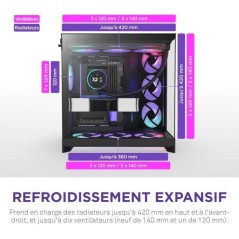 Boitier moyen-tour NZXT - CM-H92FB-P1 - H9 Flow RGB+ - Double chambre