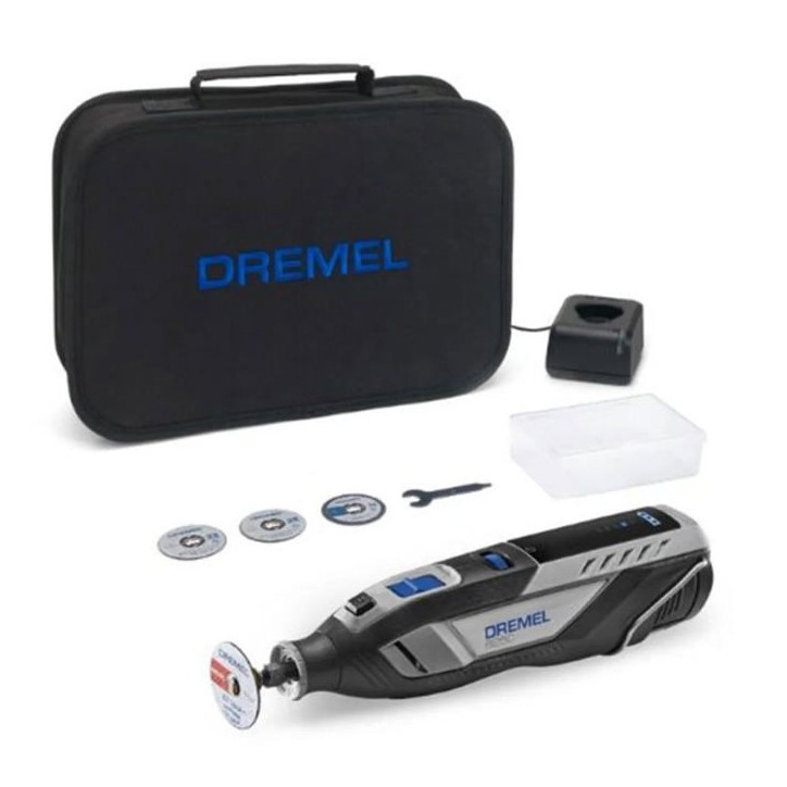 Dremel 8250 Outil Rotatif Multifonction Sans-fil 12V, 5 accessoires, 1 batterie 2Ah, de 5.000 a 30.000 tr/min Dremel 8250 Outil Rotatif Multifonction Sans-fil 12V, 5 accessoires, 1 batterie 2Ah, de 5.000 a 30.000 tr/min