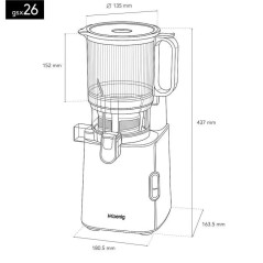 Extracteur de jus ouverture large - HKoeNIG - GSX26 - 250 W - 1,8 L -
