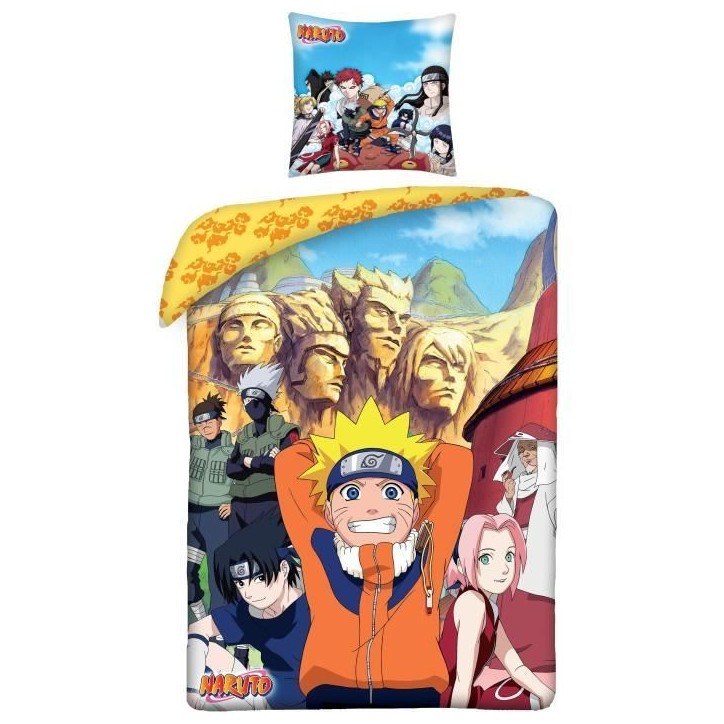 Parure de lit - NARUTO - Konoha - Microfibre - 1 housse de couette 140 x 200 cm + 1 taie 63 x 63 cm Parure de lit - NARUTO - Konoha - Microfibre - 1 housse de couette 140 x 200 cm + 1 taie 63 x 63 cm
