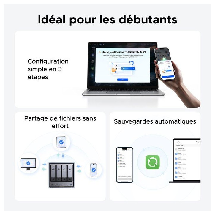 Serveur NAS - UGREEN - DXP4800 Plus - 4 baies - 8 Go Serveur NAS - UGREEN - DXP4800 Plus - 4 baies - 8 Go