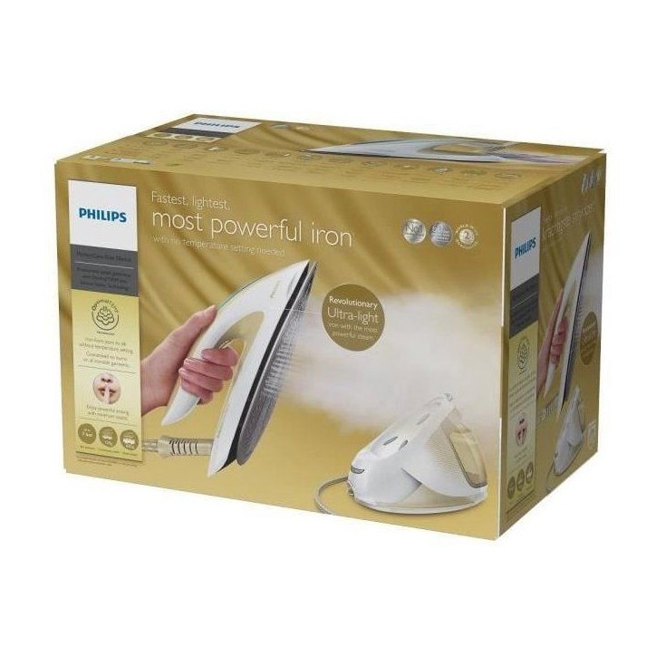 Centrale vapeur - PHILIPS GC9642/60 - Perfect Care Elite - 7,2 bar - Pressing 490g/min - Réservoir d'eau 1,8l Centrale vapeur - PHILIPS GC9642/60 - Perfect Care Elite - 7,2 bar - Pressing 490g/min - Réservoir d'eau 1,8l