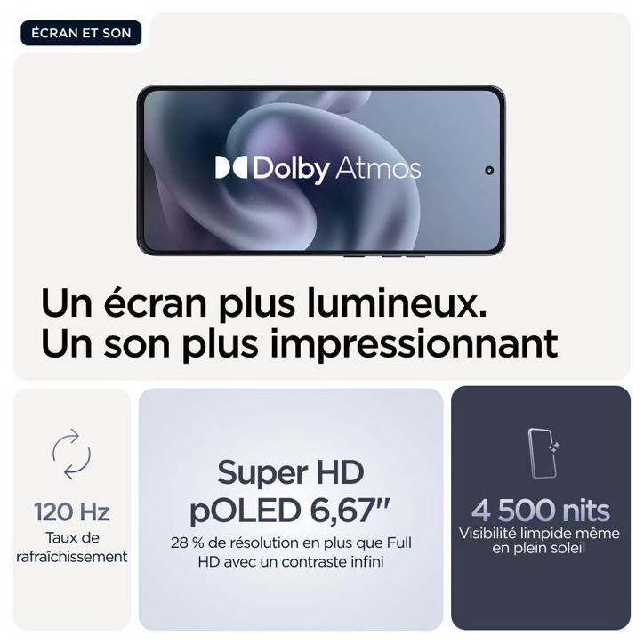 Smartphone MOTOROLA G86 - 8Go - 256 Go de stockage- Gris Smartphone MOTOROLA G86 - 8Go - 256 Go de stockage- Gris
