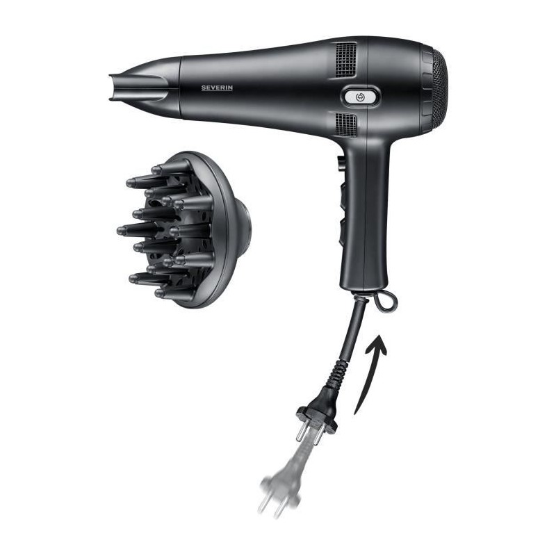 Seche-cheveux avec câble rétractable - SEVERIN - HT 0165 - Diffuseur