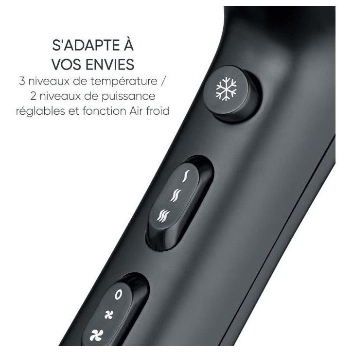 Seche-cheveux avec câble rétractable - SEVERIN - HT 0165 - Diffuseur & Concentrateur - 2100 W - 3 niveaux de température - No