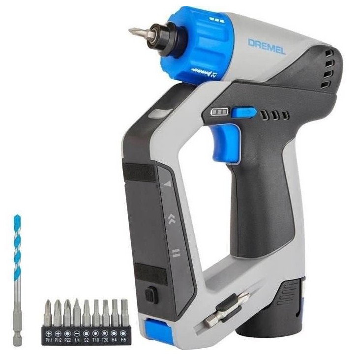 Perceuse 3 en 1 sans fil - 12V DD12V-S1 - 9 accessoires,1 batterie 2Ah + chargeur - DREMEL Blueprint Perceuse 3 en 1 sans fil - 12V DD12V-S1 - 9 accessoires,1 batterie 2Ah + chargeur - DREMEL Blueprint