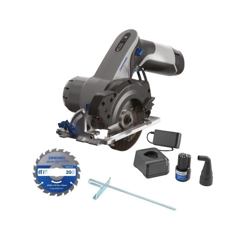 Scie compacte CS12V-S1 12V - 3 accessoires, 1 batterie 2Ah + chargeur