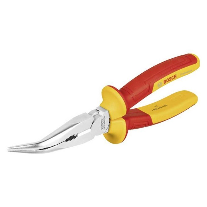 Pince VDE a bec long coudée - BOSCH PROFESSIONAL - 200 mm - Isolée jusqu'a 1 000 V - Protection électrique Pince VDE a bec long coudée - BOSCH PROFESSIONAL - 200 mm - Isolée jusqu'a 1 000 V - Protection électrique