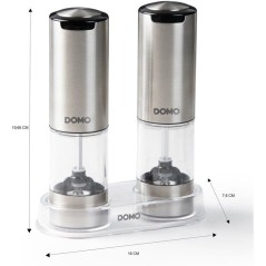 Ensemble de 2 moulins a poivre et sel électriques - DOMO - USB - 96 m