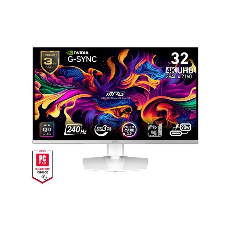 Ecran PC Gamer - MSI - 32 - UHD - 240Hz - Dalle QD-OLED - 0.03ms - Aju