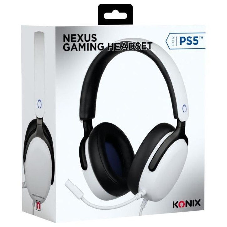 Casque gaming circum-aural - KONIX - Nexus PS5 - Haut-parleurs 40 mm - Microphone intégré - Câble 1,5 m Casque gaming circum-aural - KONIX - Nexus PS5 - Haut-parleurs 40 mm - Microphone intégré - Câble 1,5 m