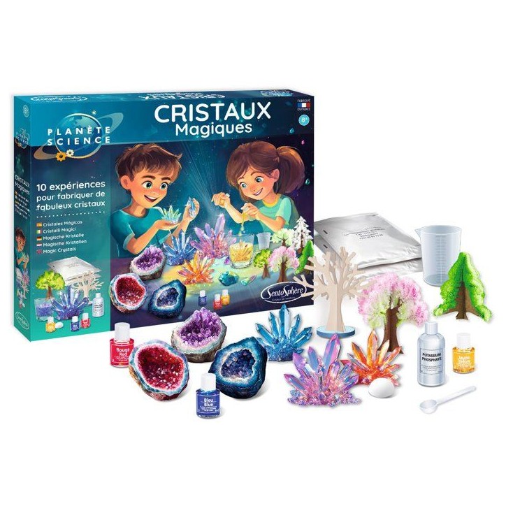 Cristaux Magiques - SENTOSPHERE - Collection de minéraux - 10 expériences - Cristallisation - Des 8 ans Cristaux Magiques - SENTOSPHERE - Collection de minéraux - 10 expériences - Cristallisation - Des 8 ans