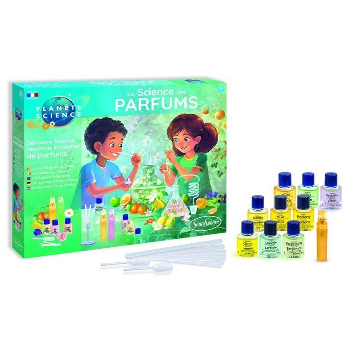Kit Scientifique - SENTOSPHERE - La science des parfums - Faire évoluer son odorat - Composition parfum - Des 8 ans Kit Scientifique - SENTOSPHERE - La science des parfums - Faire évoluer son odorat - Composition parfum - Des 8 ans