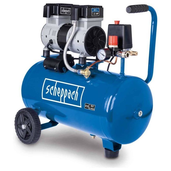 Compresseur d'air horizontal SCHEPPACH - HC26Si - 24L - 1100 W - 8 bars - 1,5 CV Compresseur d'air horizontal SCHEPPACH - HC26Si - 24L - 1100 W - 8 bars - 1,5 CV