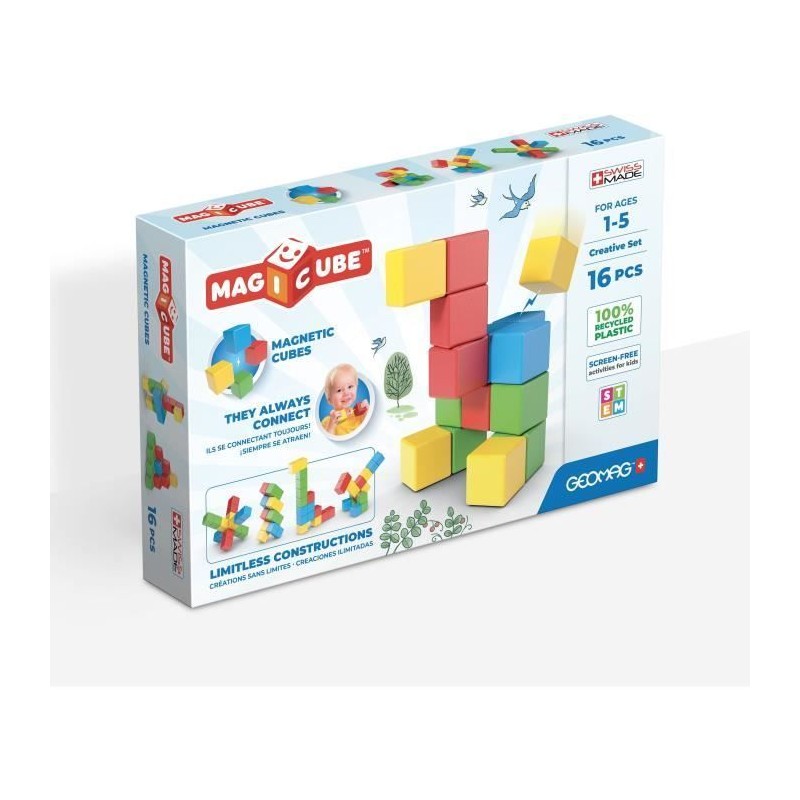 Blocs magnétiques - GEOMAG - Set créatif - 16 pieces - Éducatif - P