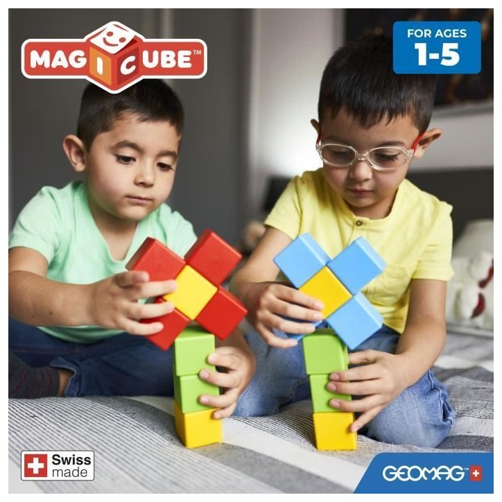 Blocs magnétiques - GEOMAG - Set créatif - 16 pieces - Éducatif - Plastique recyclé - Des 12 mois