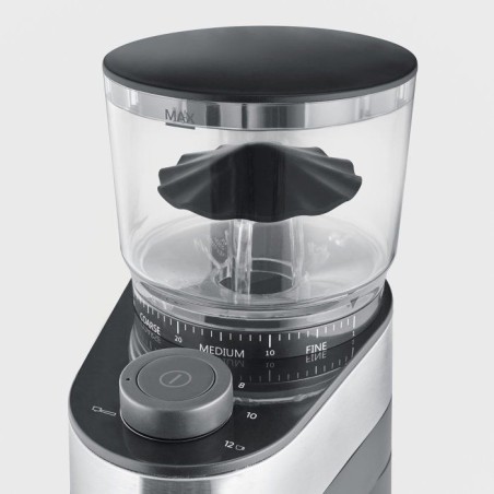 Broyeur a café professionnel - SEVERIN - KM 3880 - 140 W - Mouture réglable sur 30 niveaux - Jusqua 12 tasses - noir/brossé i