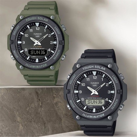 Montre - CASIO - AQ-S820W - Homme - Vert - Solaire - Ana-Digital