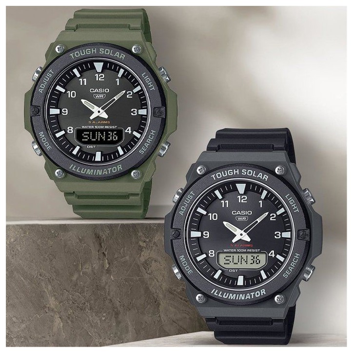 Montre - CASIO - AQ-S820W - Homme - Vert - Solaire - Ana-Digital Montre - CASIO - AQ-S820W - Homme - Vert - Solaire - Ana-Digital