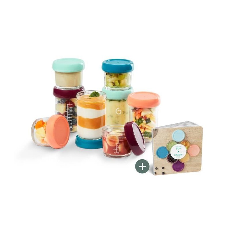 Babymoov Babybols en verre - Multiset - Pots de conservation hermétiq