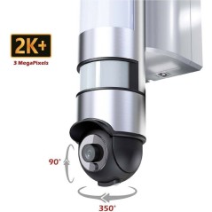 Caméra extérieure - KYF - Connectée Wifi - Rotative - Filaire - 220