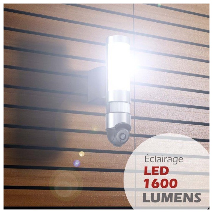 Caméra extérieure - KYF - Connectée Wifi - Rotative - Filaire - 220V - Eclairage LED 1600 Lm Caméra extérieure - KYF - Connectée Wifi - Rotative - Filaire - 220V - Eclairage LED 1600 Lm