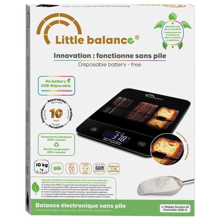 Balance de cuisine - LITTLE BALANCE - 8845 - Happy Genius 10 - USB - Sans pile - Cannelés Balance de cuisine - LITTLE BALANCE - 8845 - Happy Genius 10 - USB - Sans pile - Cannelés
