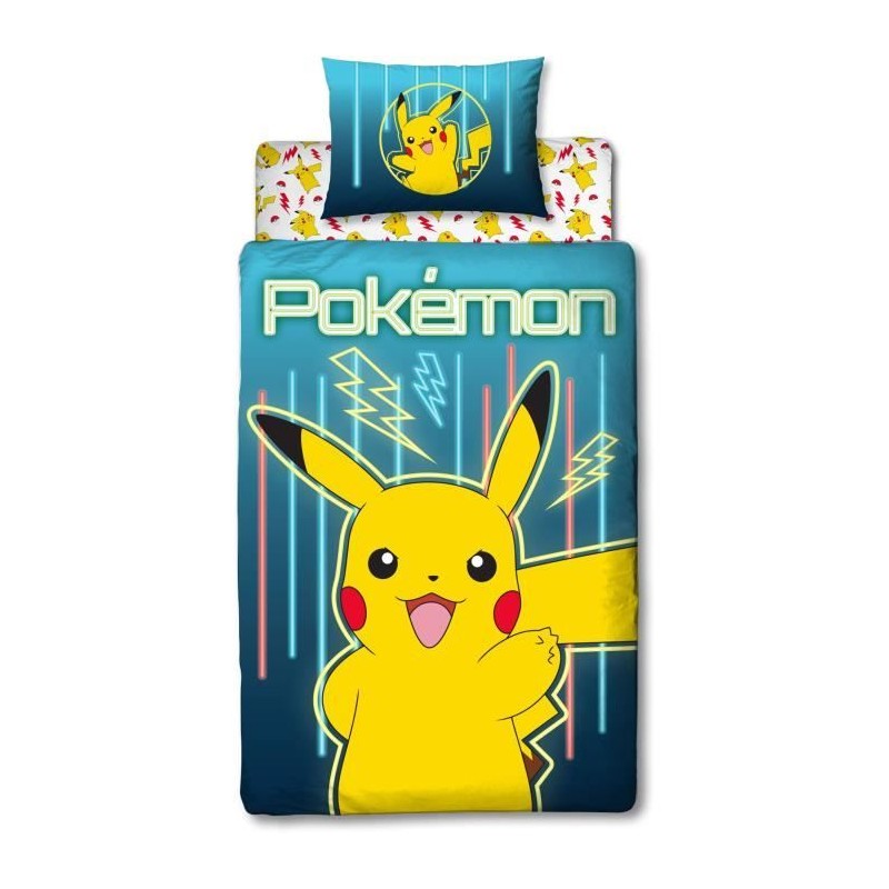 Set de chambre - POKEMON - Pikachu - Housse 140 x 200 cm + Taie 63 x 6