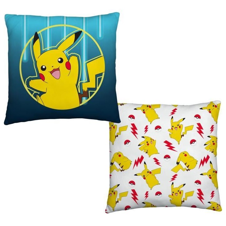 Set de chambre - POKEMON - Pikachu - Housse 140 x 200 cm + Taie 63 x 63 cm + Coussin 30 x 30 cm + Masque de sommeil Set de chambre - POKEMON - Pikachu - Housse 140 x 200 cm + Taie 63 x 63 cm + Coussin 30 x 30 cm + Masque de sommeil