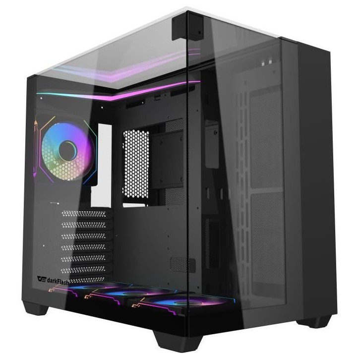 Boîtier PC - Darkflash - TH285 Noir - Moyen tour - Format ATX - 4x120mm A-RGB - Noir Boîtier PC - Darkflash - TH285 Noir - Moyen tour - Format ATX - 4x120mm A-RGB - Noir