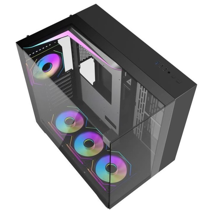 Boîtier PC - Darkflash - TH285 Noir - Moyen tour - Format ATX - 4x120mm A-RGB - Noir Boîtier PC - Darkflash - TH285 Noir - Moyen tour - Format ATX - 4x120mm A-RGB - Noir