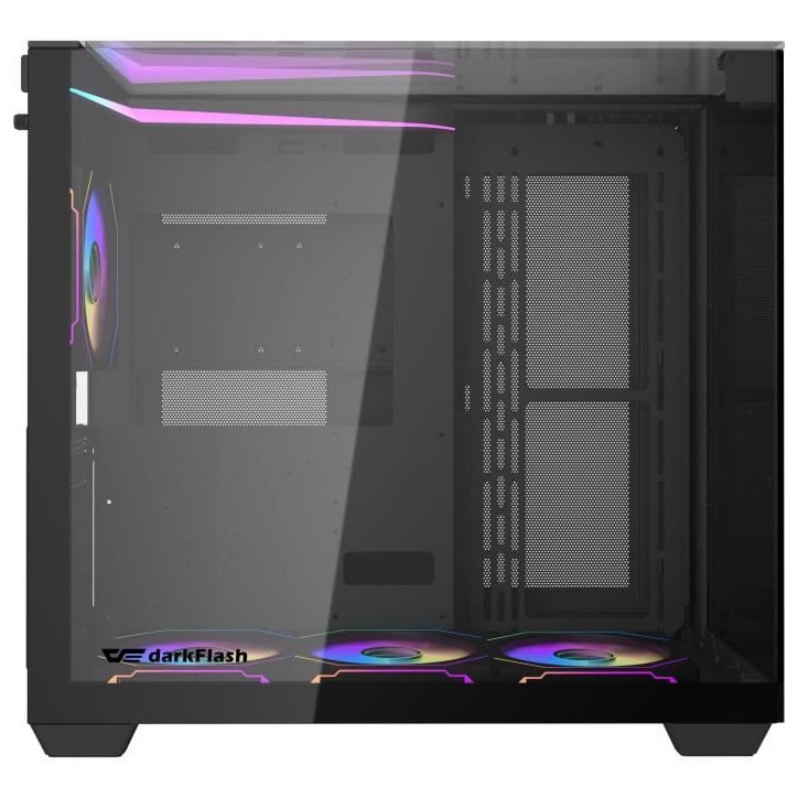 Boîtier PC - Darkflash - TH285 Noir - Moyen tour - Format ATX - 4x120mm A-RGB - Noir Boîtier PC - Darkflash - TH285 Noir - Moyen tour - Format ATX - 4x120mm A-RGB - Noir