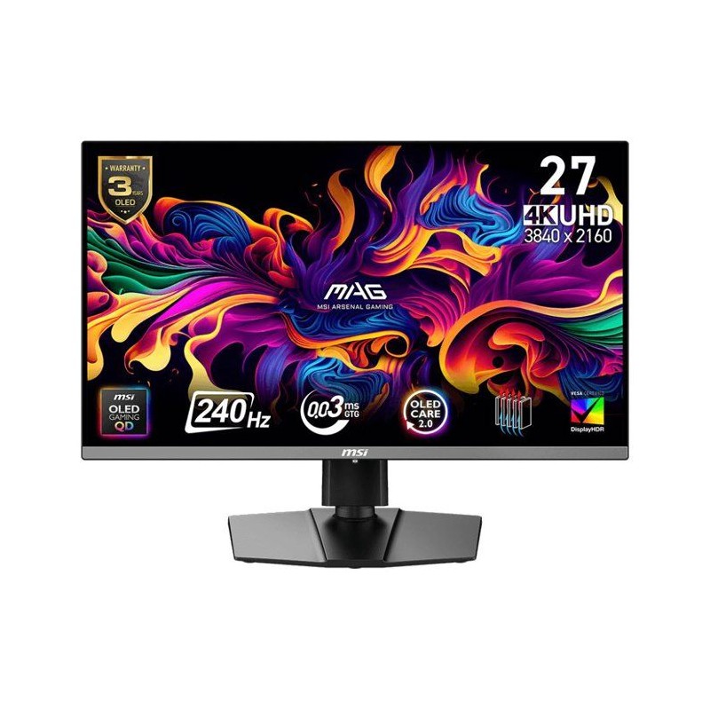 Ecran PC Gamer - MSI - 26.5 - UHD - 240Hz - Dalle QD-OLED - 0,03ms - A