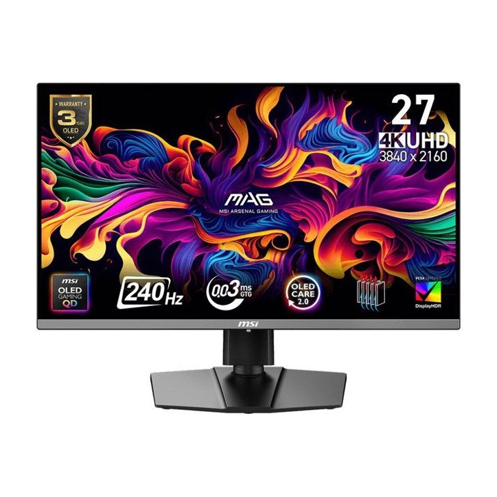 Ecran PC Gamer - MSI - 26.5 - UHD - 240Hz - Dalle QD-OLED - 0,03ms - Ajustable en hauteur - MAG 272UP QD-OLED X24 Ecran PC Gamer - MSI - 26.5 - UHD - 240Hz - Dalle QD-OLED - 0,03ms - Ajustable en hauteur - MAG 272UP QD-OLED X24