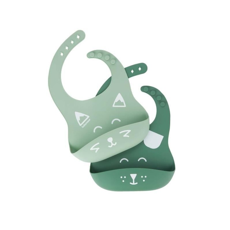 Babymoov Lot de 2 bavoirs en silicone BIB'ISY, avec poche ventrale Babymoov Lot de 2 bavoirs en silicone BIB'ISY, avec poche ventrale