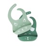 Babymoov Lot de 2 bavoirs en silicone BIB'ISY, avec poche ventrale