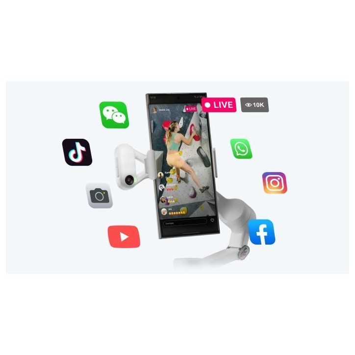 Stabilisateur smartphone - INSTA360 - Flow 2 - Suivi panoramique 360° - Stabilisation 3 axes - Gris Stabilisateur smartphone - INSTA360 - Flow 2 - Suivi panoramique 360° - Stabilisation 3 axes - Gris