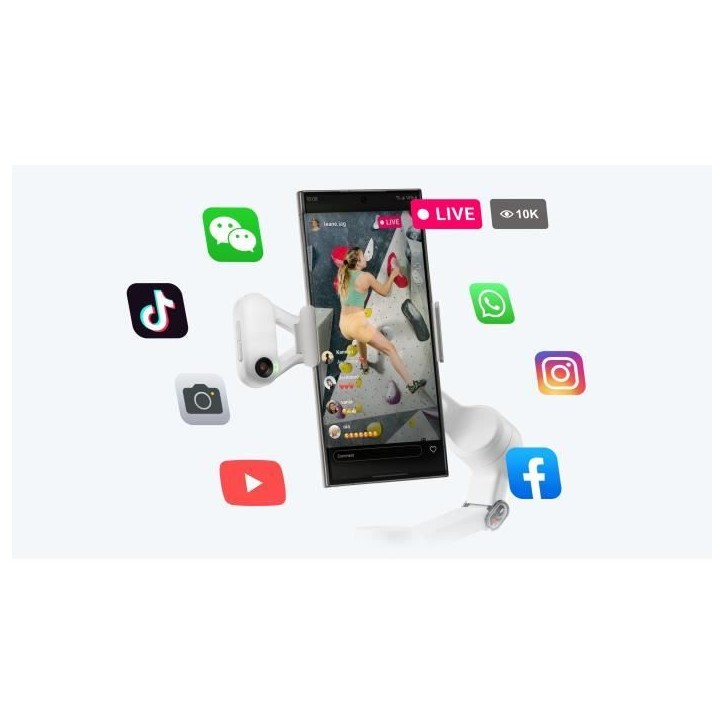 Stabilisateur smartphone - INSTA360 - Flow 2 - Suivi panoramique 360° - Stabilisation 3 axes - Blanc Stabilisateur smartphone - INSTA360 - Flow 2 - Suivi panoramique 360° - Stabilisation 3 axes - Blanc