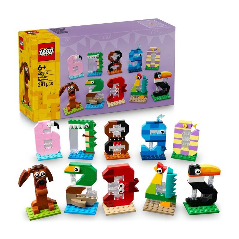 LEGO 40807 Les Chiffres d'Anniversaire - Figurines de Gâteau Animaux