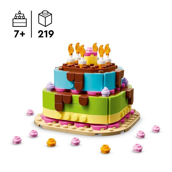 LEGO 40815 Le Gâteau d'Anniversaire - Jeu de Construction des 7 ans - Décoration de Table LEGO 40815 Le Gâteau d'Anniversaire - Jeu de Construction des 7 ans - Décoration de Table